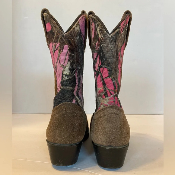Masterson Boot Co Pink Camo Leather Western Cowboy Boots Girls Size 13 D - Picture 7 of 12